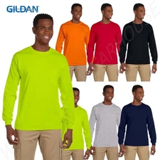 Gildan Mens Long Sleeve Pocket T-Shirt Ultra Heavy Cotton 6 oz  S-XL R-G241