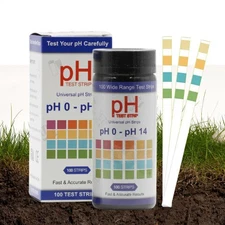 Soil PH Test Kit Tester 100pcs Litmus Strips PH 0-14 For Testing Soil Water 