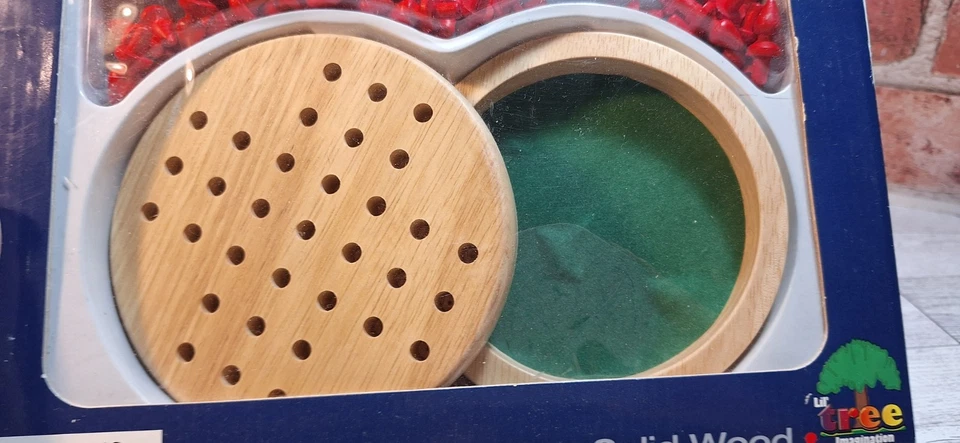 Vintage Solitaire Wooden Puzzle.  Wood Game Board with Wood Pegs.  NIB 1998 - Image 3 of 4