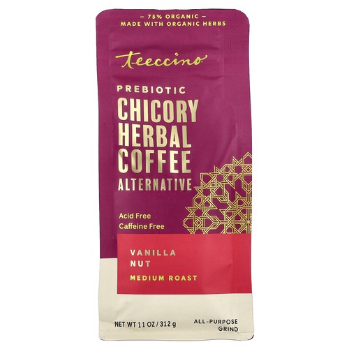 Prebiotic Chicory Herbal Coffee Alternative, Vanilla Nut, Medium Roast, Caffeine