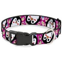 Plastic Clip Collar Penguins W/Cupcakes Fuchsia/Purple/White Wide-Sm (Us Import)
