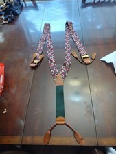 Polo Ralph Lauren Vintage Maroon Paisley Button Suspenders Braces
