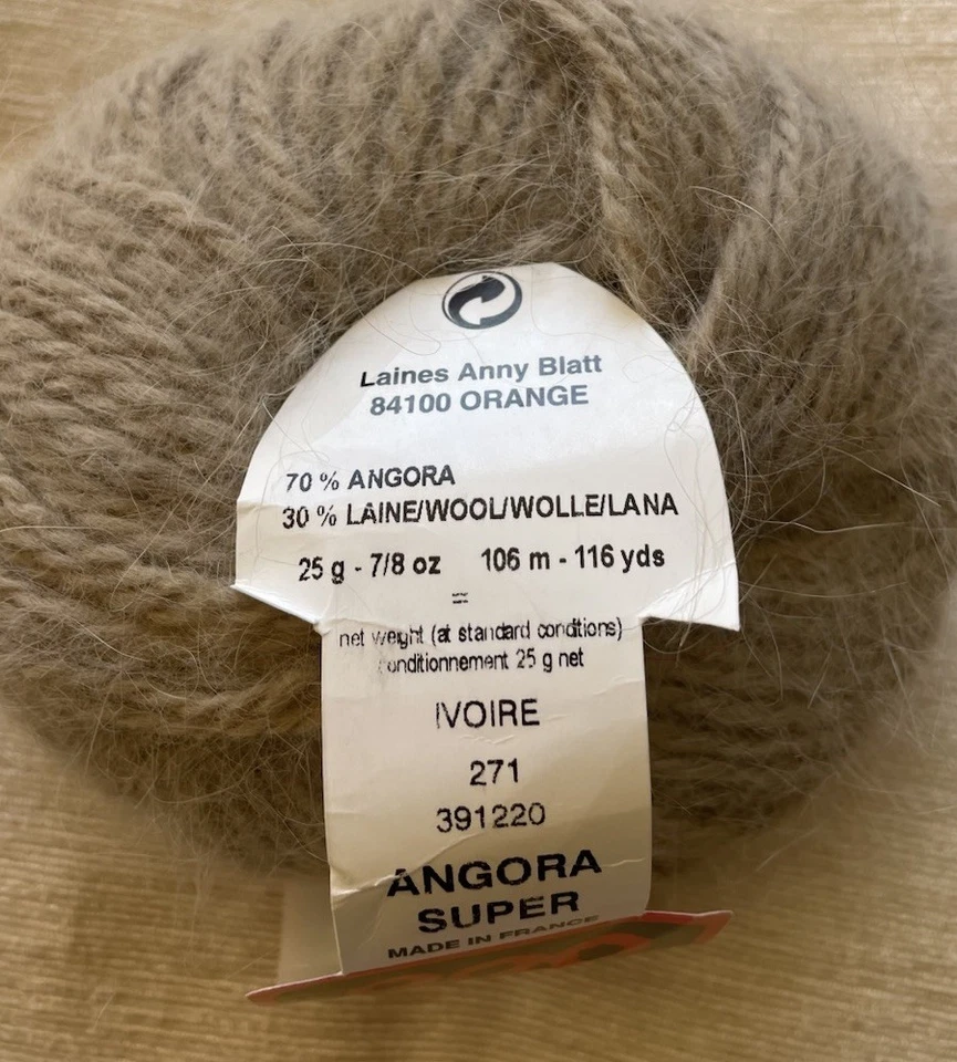 Hoja Fils Anny, ANGORA SUPER, 70% angora/30% lana, col#271, marfil Foto 2 de 2