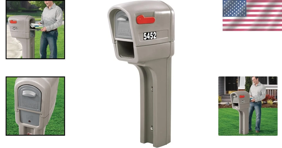 Elegant Weatherproof Mailbox with Security Features - Stone Gray Finished Beauty - Image 2 of 4