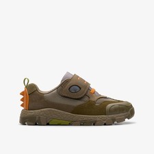 Image of Clarks Boys,Girls,Kids Unisex Steggy 2 See Kid Khaki Trainers,Riptape Leather