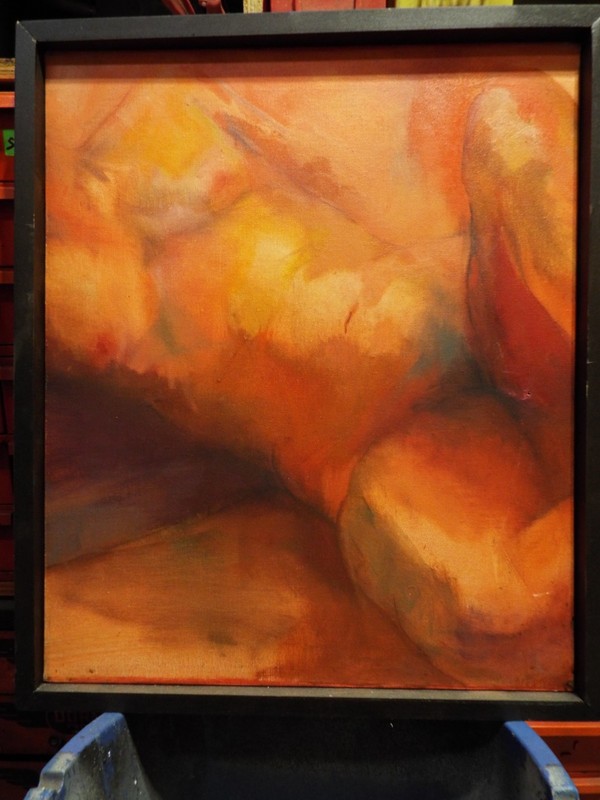 VINTAGE "TORSO"Modernist Female Nude Figure Oil Painting(Joan Rubinstein)24X20