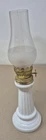 Antique Opaline Milk Glass Oil Lamp & Chimney Globe