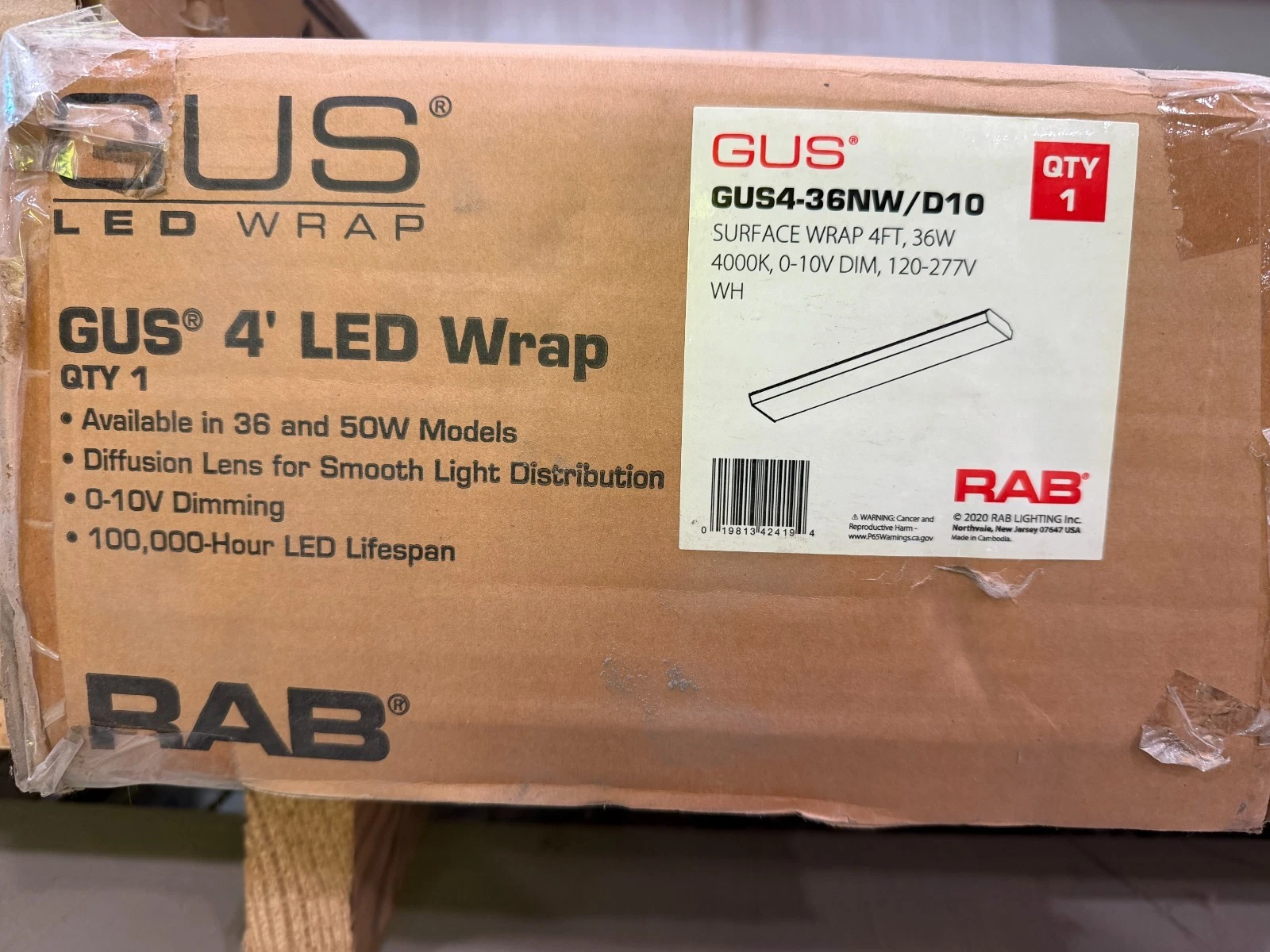 RAB Lighting GUS4-36NW/D10 - 36-Watt LED Light