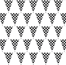 100Ft Checkered Flag Banner, Race Car Themed Birthday Party Decorations Supplies