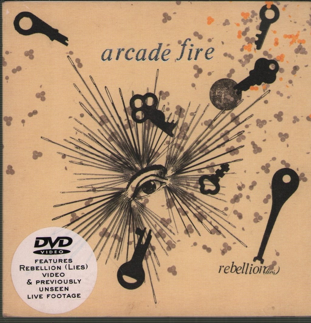 Arcade Fire Rebellion DVD Europe Rough Trade 2005 DVD in gatefold card sleeve