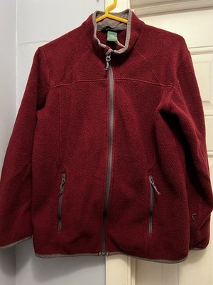 L.L. Bean Kids Red Fleece Full Zip Mid-Length Fleece Jacket XL 18 Regular