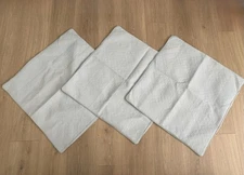 Set of 3 Real Simple Lattice Euro Shams In Pale Blue 26” X 26” 100% Cotton