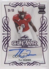 2021 Leaf Trinity Clear Auto Pink Foil 25/30 TJ Vasher #CA-TJV Auto 0nj5