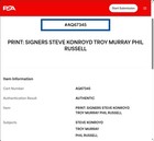 STEVE KONROYD, TROY MURRY, PHIL RUSSELL Signed 8.5x11 Print PSA/DNA BLACKHAWKS — photo 3