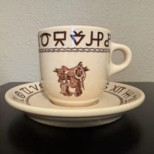 Wallace China Westward Ho Boots And Saddle Mug And Saucer Original Vintage Rare