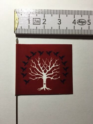 331) 1x 25mm 28mm Medieval GOT Game of Thrones Flag Banner BLACKWOOD No.1 - Picture 1 of 1