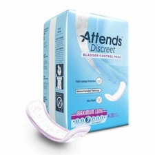 Attends Discreet Bladder Control Pads Maximum 3 Long Liner Pads Pack 20