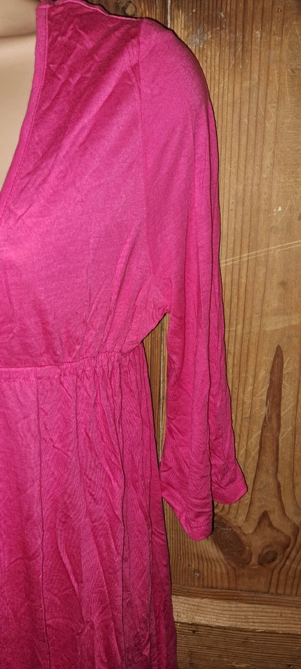 Pink v front tunic kaftan beach over dress uk 12-14 eu 40-44 M shirt  summer - Image 3 of 4