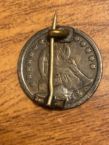 1886 Liberty Seated Dime. Love Token. Pendant. W H S - Picture 3 of 3
