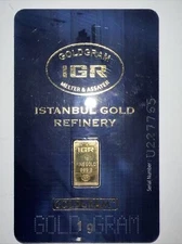 IGR GOLDGRAM ISTANBUL GOLD REFINERY 1 GR. 999.9 FINE GOLD INGOT