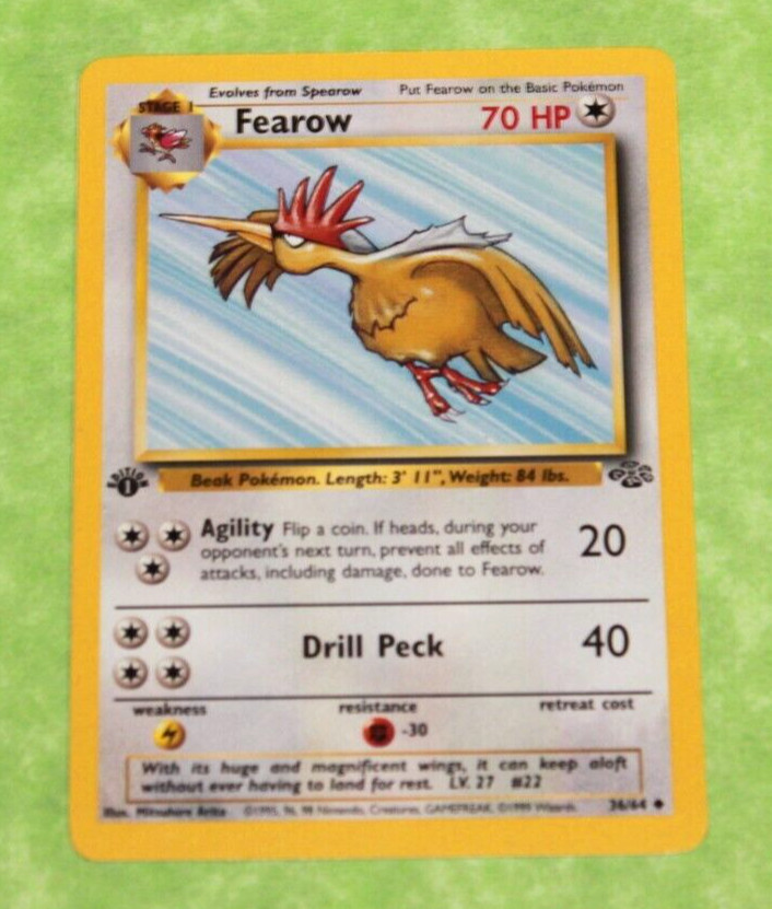 Vintage Pokemon Card First Edition Fearow 36/64