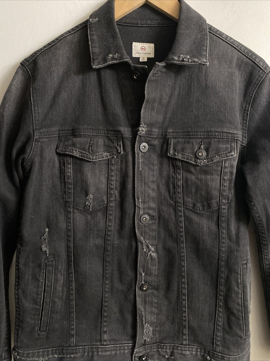 AG adriano goldschmied デニムジャケット M AG Adriano Goldschmied Womens Stretch Black Denim Jacket