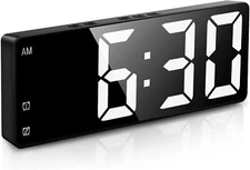 Digital Alarm Clock, [Newest] LED Alarm Clock, Large Display Desk Clock with Tem