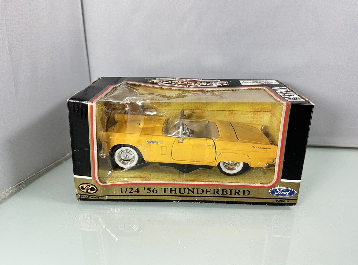 Vintage MOTARMAX 1956 Yellow Thunderbird 1:24 Ford DieCast Car No