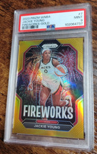 2023 Prizm WNBA Jackie Young Fireworks GOLD /10 PSA 9