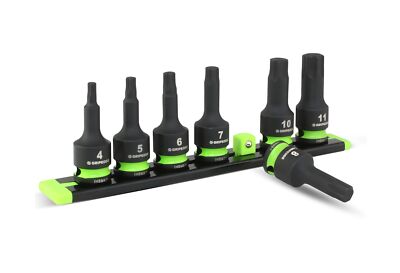 GRIPEDGE Tools | 7-PC - 3/8'' Dr Short Metric Impact R.P.T. Hex Driver Set | S...