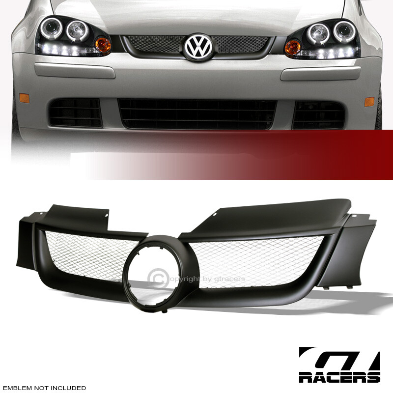For 2006-2009 Vw Golf Rabbit Mk5 Matte Black Aluminum Mesh Front