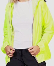 $65 08 Lifestyle Yellow Hooded Waterproof Full-zip Packable Rain Coat Jacket M