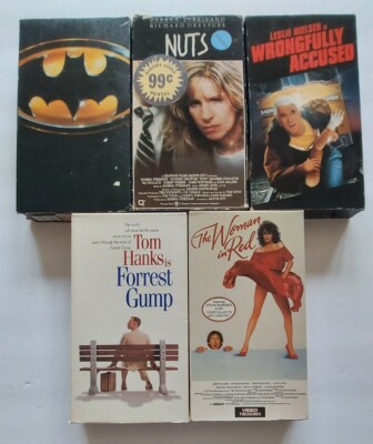 Lot of 5 VHS Tapes (Batman, Nuts, Wrongfully Accused, Forrest Gump &The...