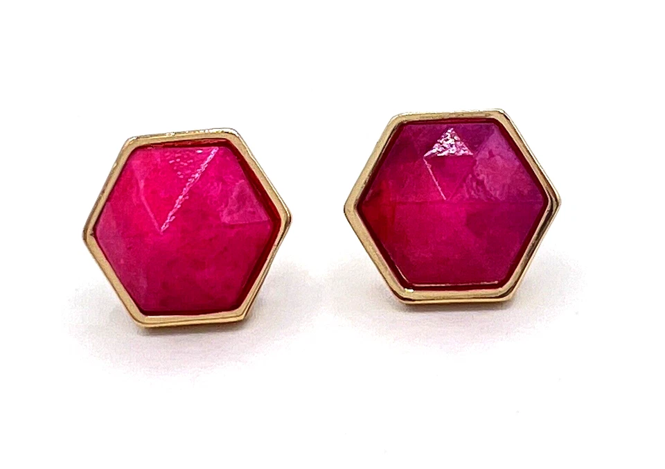 Серьги-гвоздики с розовыми полудрагоценными камнями Trina Turk золотистого цвета - Изображение 2 из 4