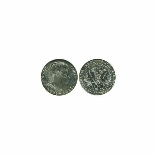 Pièces de monnaie françaises sur Marie Curie