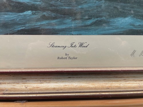 Robert Taylor and Ted Anson signed print Steaming Into Wind 1985 nautical - 第 5/5 張圖片
