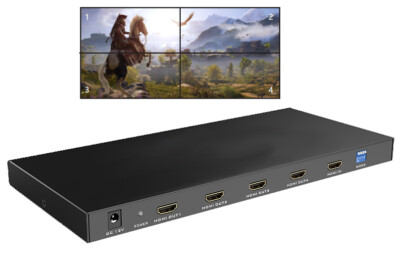 4 Channel HDMI Video Wall Splicer Controller Processor 8 Modes (2x2 1x4 1x3 etc)