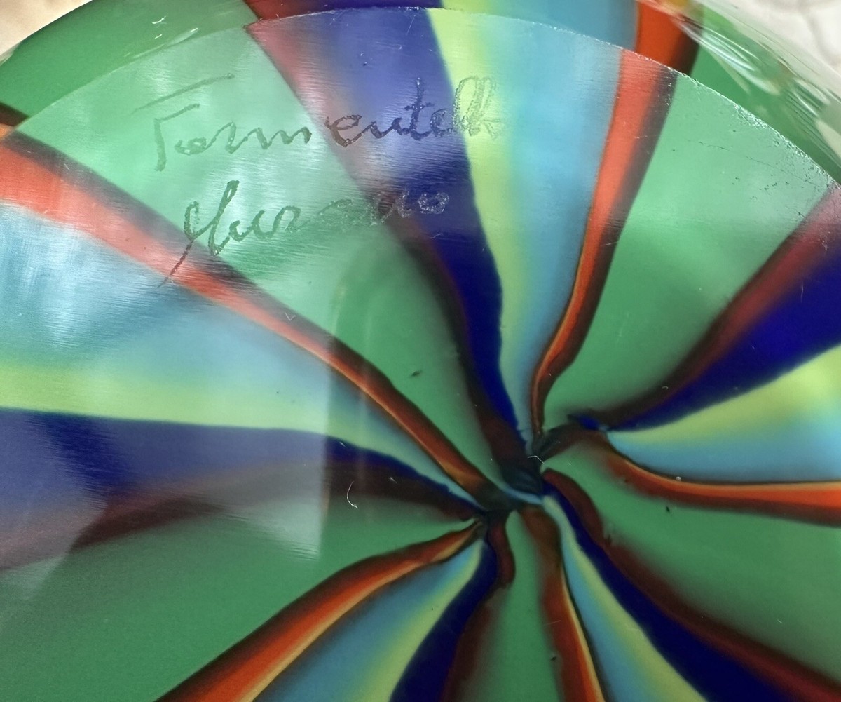 Signed Mario Formentello Eli Vetri D'Arte Murano Glass Vase Multi