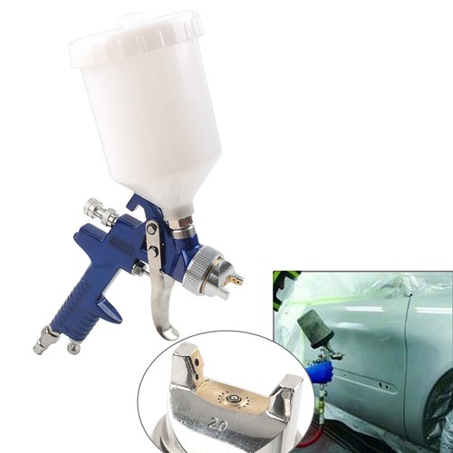 HVLP H827 Spray Gun 600ml Cup 2.0mm Gravity Airbrush Nozzle Needle Blue