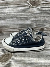 Converse All Star Infant Toddler Low Top Hook And Loop Laceless Sz 5 Navy