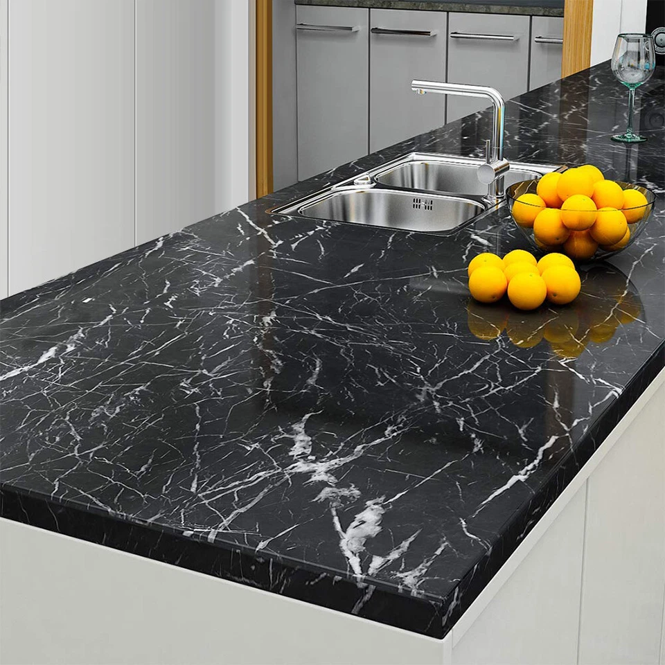 Marble Contact Paper Self Adhesive Peel & Stick Wallpaper PVC Kitchen Countertop - Image 3 of 4