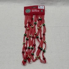 Winter Wonder Lane Bead and Ribbon Decorative Garland 9 Ft