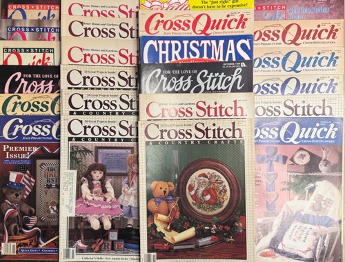 LOT OF 24 CROSS STITCH & COUNTRY CRAFTS, CROSS QUICK & EASY MAGAZINES