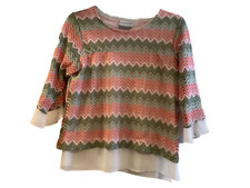Alfred Dunner Petite English Garden ZigZag Textured Top Style# 49956