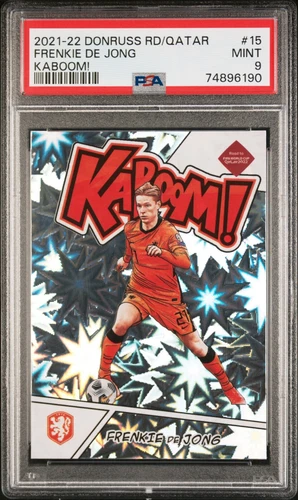 FRENKIE DE JONG PSA 9 2021 PANINI DONRUSS ROAD TO QATAR KABOOM!