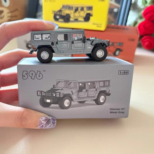 Modelo 596 escala 1/64 Hummer H1 gris diecast modelo de coche juguete regalo nuevo en caja - Imagen 5 de 5