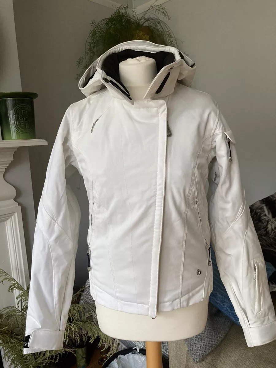 Ladies White Spyder Ski Snow Jacket UK 10 Fr 40 IT 44