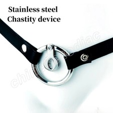 Male Stainless Steel Flat Chastity Lock Device Cage Metal Ring Peni Cage Male