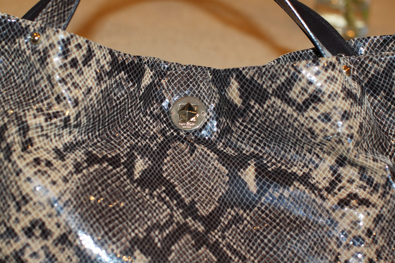 Kate Spade Chocolate Python Snakeskin Stardust Le… - image 6