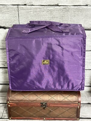 Joy Mangano JM 2 Pc. New York Better Beauty Toiletry Cosmetic Case Travel Purple